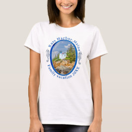 Bass Harbour Maine-familjevacering med datum T Shirt