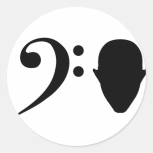 Bass Head Runt Klistermärke