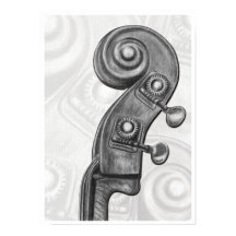 Bass Headstock in Charcol Music Art Print