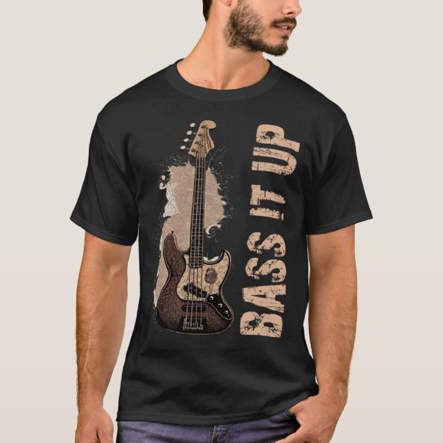 Bass it up music musician bassist t shirt (Framsida)