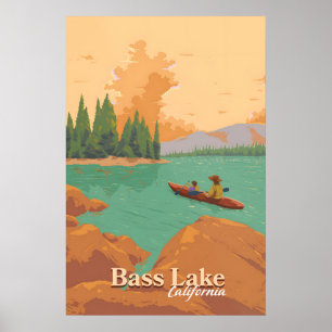 Bass Lake Kalifornien Reseskylt Poster