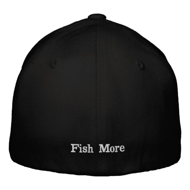 Bass Man Fish More Baseball Hat Broderad Keps (Baksida)