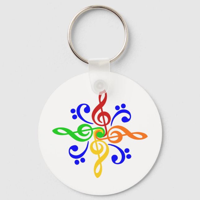 Bass- och treble Clef-design Nyckelring (Framsida)