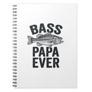 Bass Papa Ever Vintage Fiske Pappa Tröja Design_1 Anteckningsbok