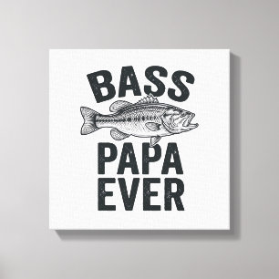 Bass Papa Ever Vintage Fiske Pappa Tröja Design_1 Canvastryck
