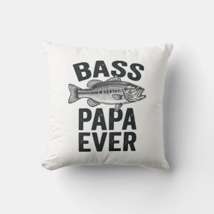 Bass Papa Ever Vintage Fiske Pappa Tröja Design_1 Kudde