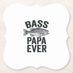 Bass Papa Ever Vintage Fiske Pappa Tröja Design_1 Underlägg Papper