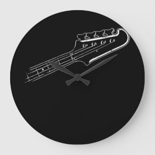 Bass Player Bass Guitar Musical Design Stor Klocka