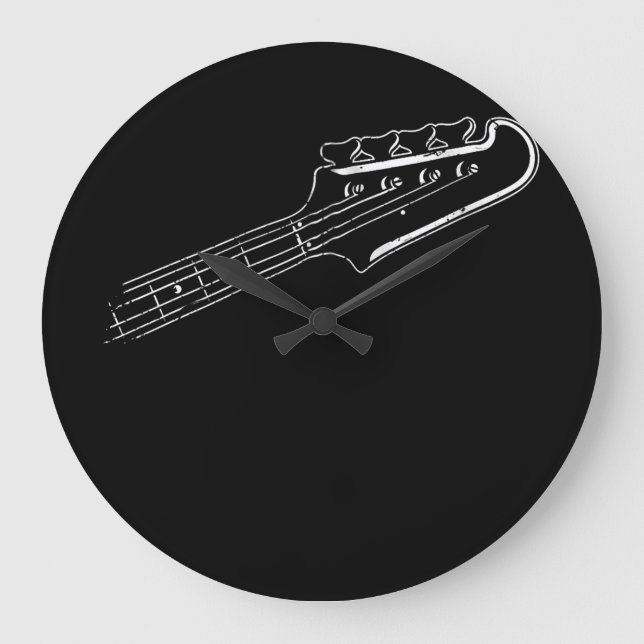Bass Player Bass Guitar Musical Design Stor Klocka (Framsida)