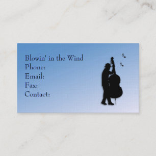 Bass Player Blue Visitkort