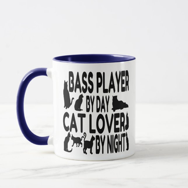 Bass Player Cat Lover Mugg (Vänster)