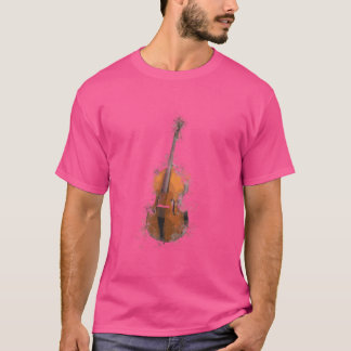 Bass Player-gåva UPRIGHT BASS Splatter Effect frie T Shirt