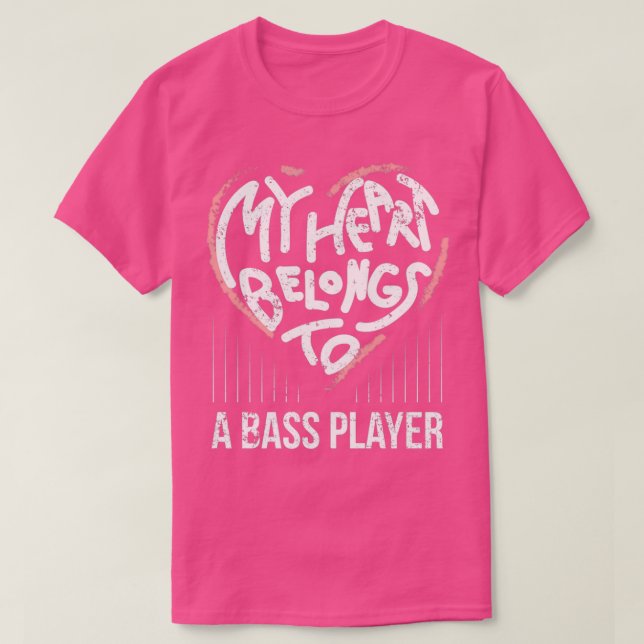 Bass Player Girlkompis hustru mina hjärtliga Tillh T Shirt (Design framsida)