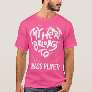 Bass Player Girlkompis hustru mina hjärtliga Tillh T Shirt