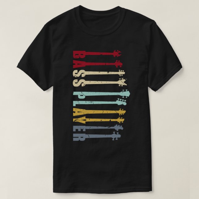 BASS PLAYER med basguitar nacke lustiga basster T Shirt (Design framsida)
