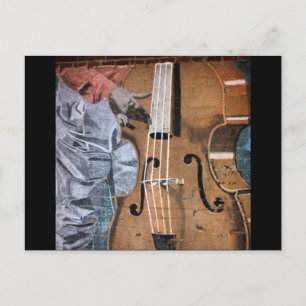 Bass Player Mural Downtown Fresno-vykort Vykort