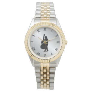 Bass Player Musician Black Roman Numerals Armbandsur