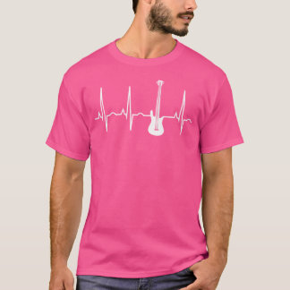Bass Player Shirt - Bass Guitar Player Heartslag T Shirt