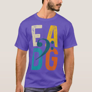 Bass Player Vintage EADG Dubbla Bass Clef Baid T Shirt