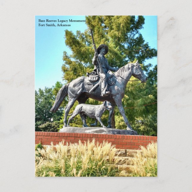 Bass Reeves Monument, Fort Smith, AR Postcard Vykort (Framsida)