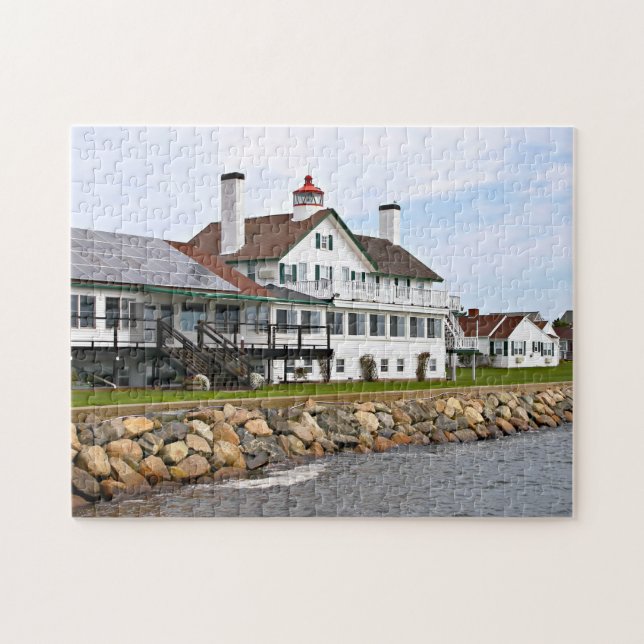 Bass River Lighthouse, Massachusetts Jigszle Puzzl Pussel (Horisontell)