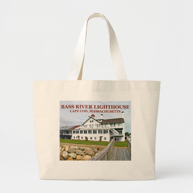 Bass River Lighthouse Massachusetts Jumbo Tote Bag Tygkasse (Framsidan)