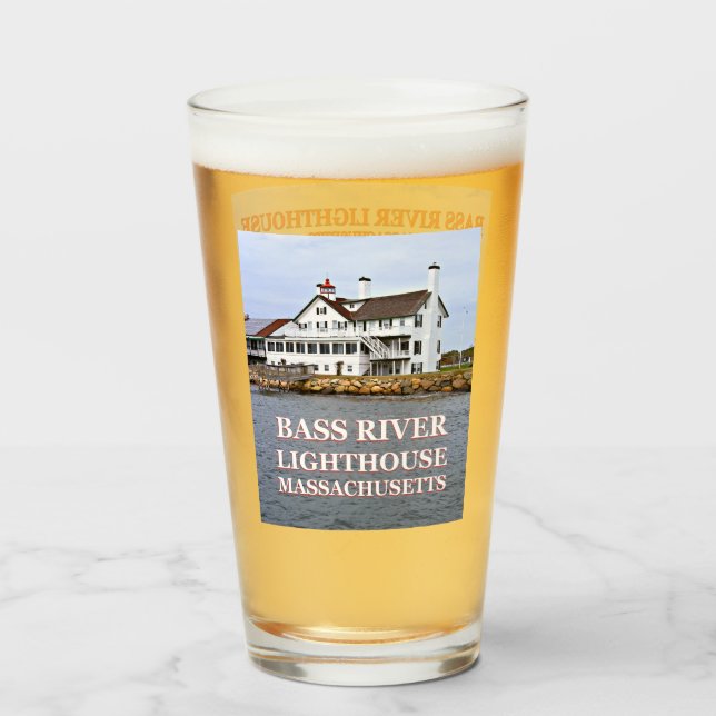 Bass River Lighthouse, Massachusetts Pint Glass Glaskopp (Framsida fylld)