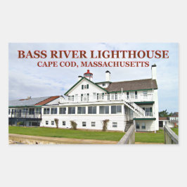 Bass River Lighthouse, Massachusetts Stickers Rektangulärt Klistermärke