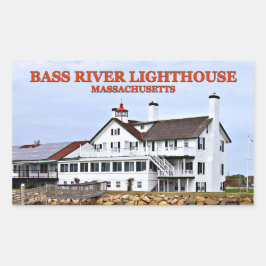 Bass River Lighthouse, Massachusetts Stickers Rektangulärt Klistermärke