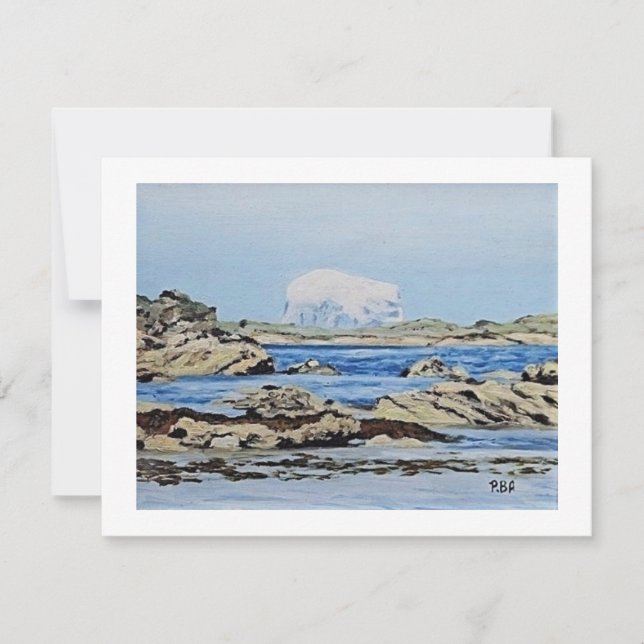 Bass Rock, North Berwick, Skottland finkonst Julkort (Framsida)