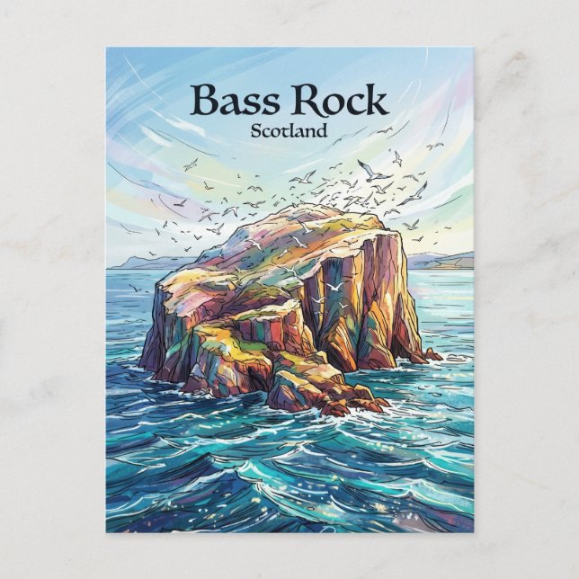 Bass Rock Skottland Vykort (Framsida)
