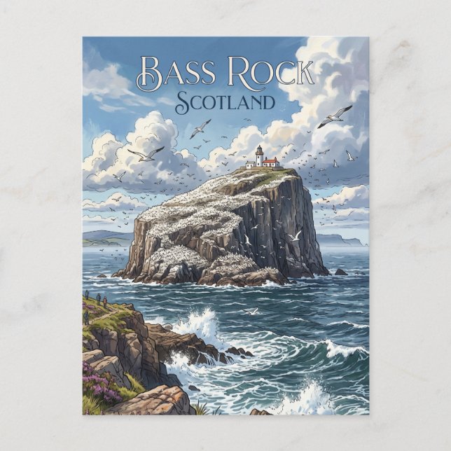 Bass Rock Skottland Vykort (Framsida)