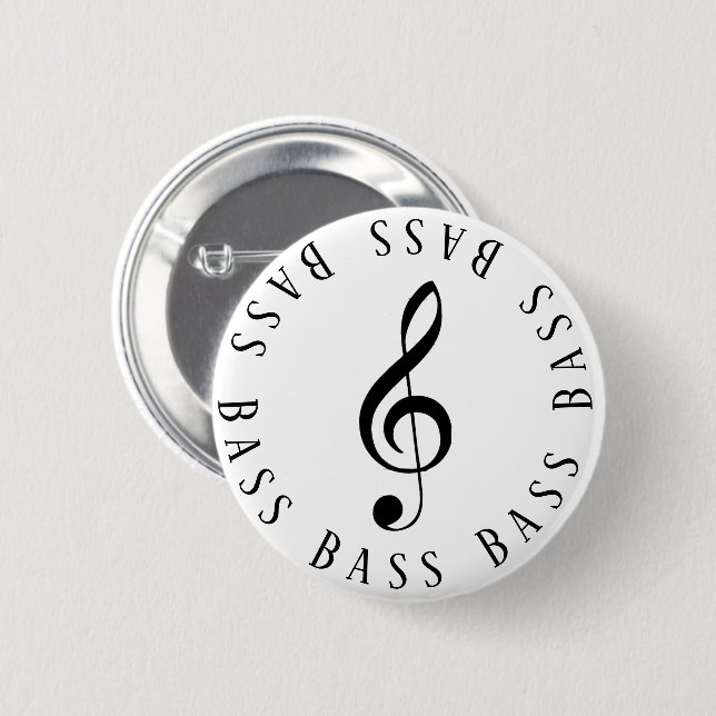 Bass Singer Treble Clef Button Knapp (Framsida & baksida)