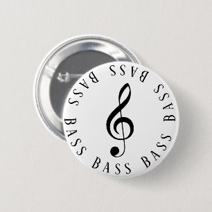 Bass Singer Treble Clef Button Knapp