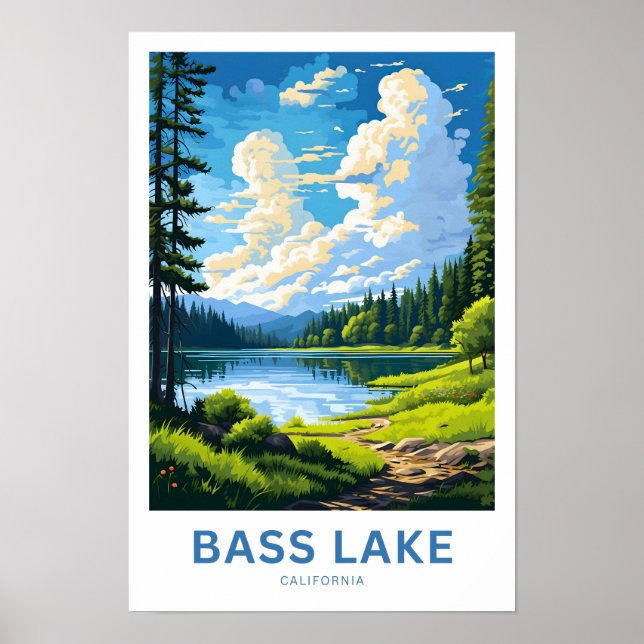 Bass Sjö California Travel Skriv ut Poster (Framsidan)