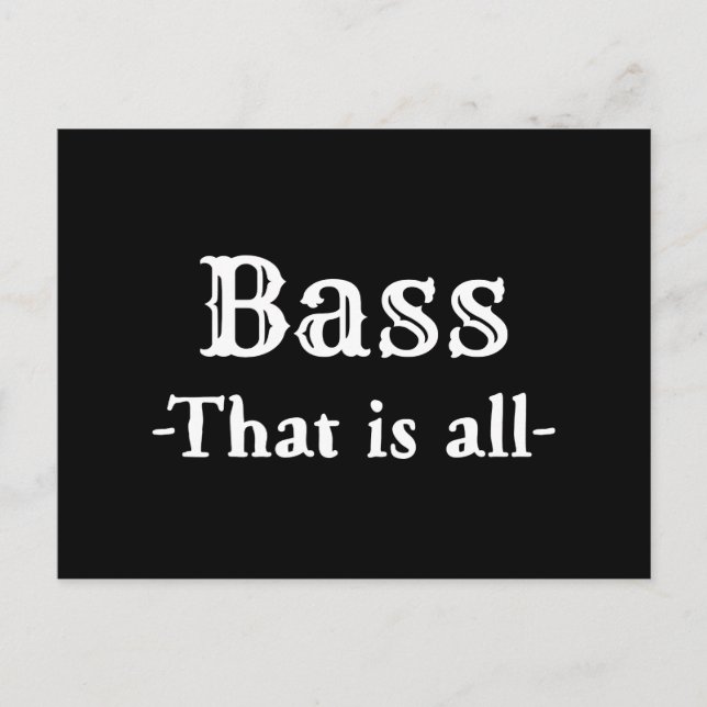 Bass som är en fin musik vykort (Framsida)