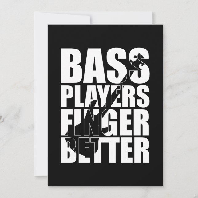 Bass-spelare finger bättre tack kort (Framsida)