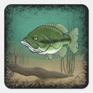 Bass Stickers Fyrkantigt Klistermärke