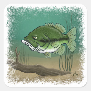 Bass Stickers Fyrkantigt Klistermärke