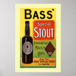 Bass Stout Vintage Beer Annons Poster
