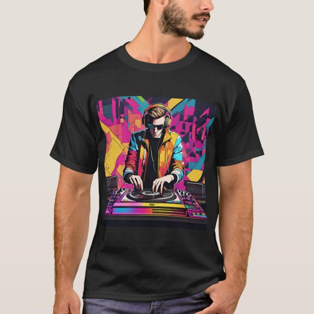 Bass Techno Trance Raves DJ Graphic T Shirt (Framsida)
