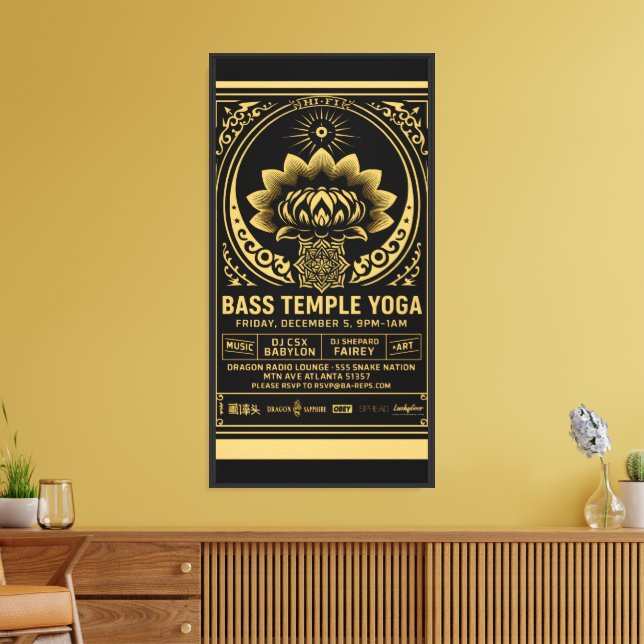 Bass Temple Yoga-händelse Poster Canvastryck (Insitu (Vardagsrum))