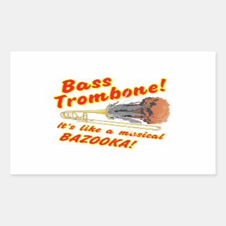 Bass Trombone Musical Bazooka Rektangulärt Klistermärke