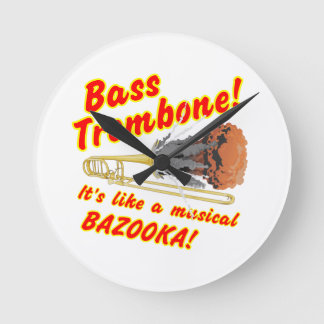 Bass Trombone Musical Bazooka Rund Klocka