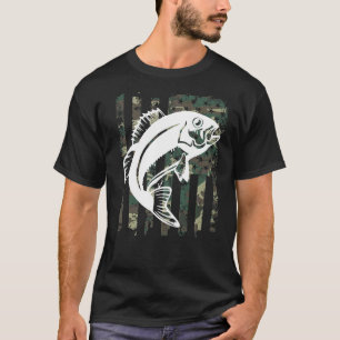Bass Usa flagg Camo fiske skjortor för män Mäns fi T Shirt