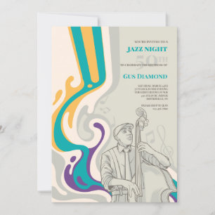 Bass Vinkar musikal Birthday-inbjudan Inbjudningar