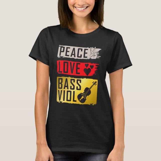 Bass Viol viola Da Gamba Musical Instrument Viol P T Shirt (Framsida)