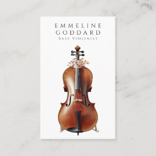 Bass Violin Music Teacher Musician Visitkort