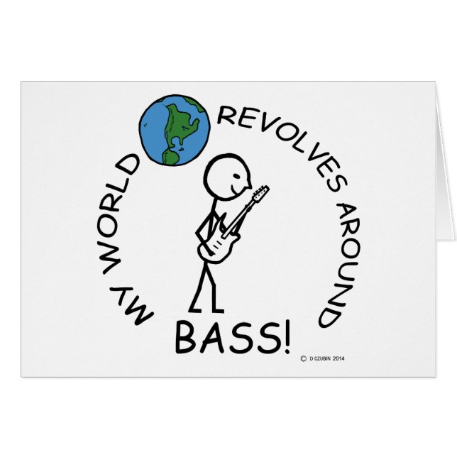 Bass - World Revolves runt Hälsningskort (Framsidan Horizontal)