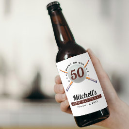 Bassäng 50:e Födelsedagsfesten vit Ölflaska Etikett